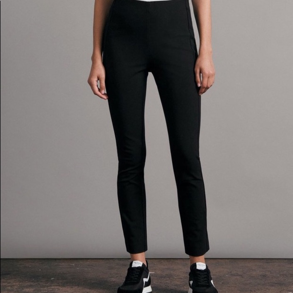 Rag & Bone Simone Equestrian Slim Ankle Pants Black Ponte 4 $295